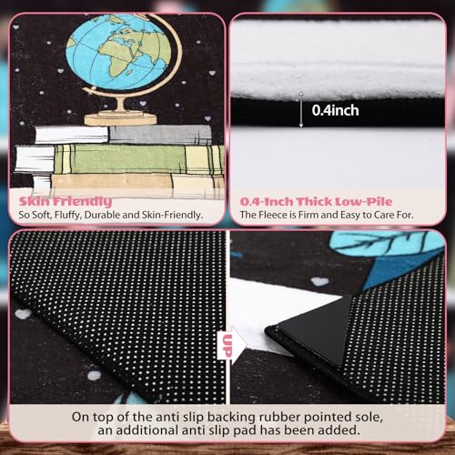 Breling 6 x 9 ft Bookshelf Reading Nook Rug Calming Corner Rug, Library Themed Classroom Floor Quote Non-Slip Reading Corner Emotion Soft Fluffy for for Classroom, Preschool, Playroom by Breling - Image 3