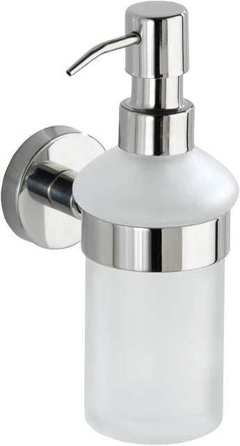 Wenko "Bosio Soap Dispenser of Stainless Steel Shiny, Silver/White
