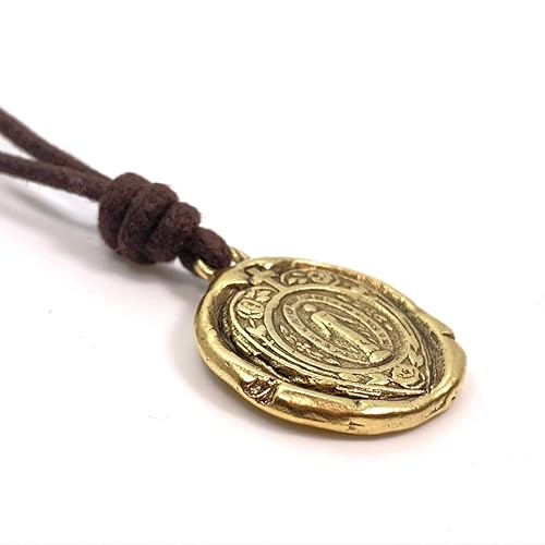 Miniatura 3 de Virgin Mary Miraculous Medal Necklace - Religious Jewelry, Catholic Pendant, Women Gifts, Men Medals, Best Friend, Faith, Miracles, Charm (Gold)