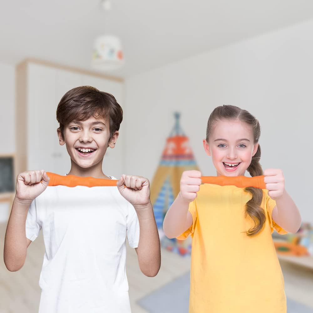 ArtCreativity Stretchy Carrot Toys for Kids, Set of 2, Stress Relief Fidget Sensory Toys for Autistic Children, Anxiety, and ADHD, Squeeze Toys Party Favors and Pretend Food Toys, Goodie Bag Fillers