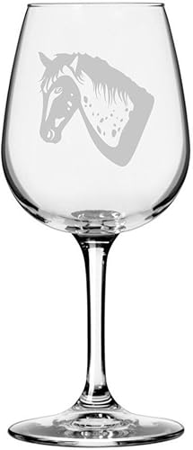 Miniatura 71 de Abaco Barb Body Horse - Copa de vino grabada multiusos (12.75 onzas)