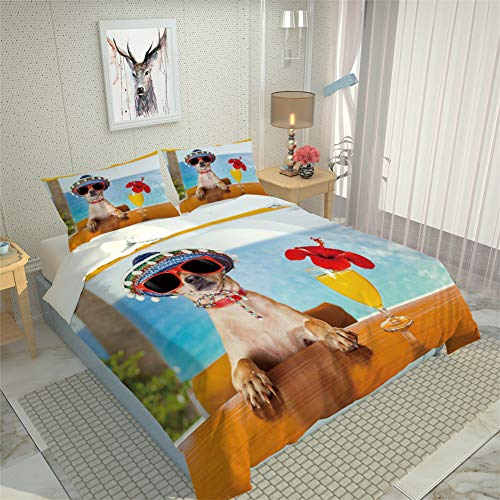 Housses de couettes 3D et parure de lit chien pour nuits douillettes - 3