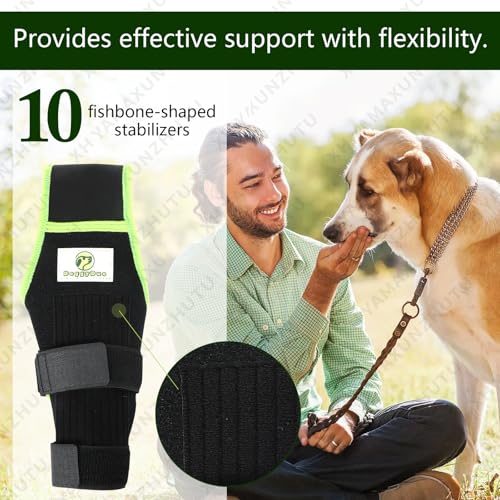 Image of Dog Knee Brace for Hind Legs with Extra Collar & Strap - Relieves Joint Pain & Discomfort, Enhances Mobility | Supports Recovery from Osteoarthritis, Torn ACL /CCL, Luxating Patella | Adjustable (L)