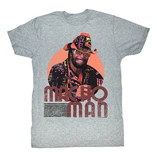 Macho Man Wrestler Mackin and Smackin Adult T-Shirt Tee 3X Gray