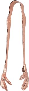 Claw Style Ice Tongs Stainless Steel Eagle Claw Shape Hand Polished Ice Cube Sugar Serving Tongs for Bar Home Kitchen Use (Plated Copper)