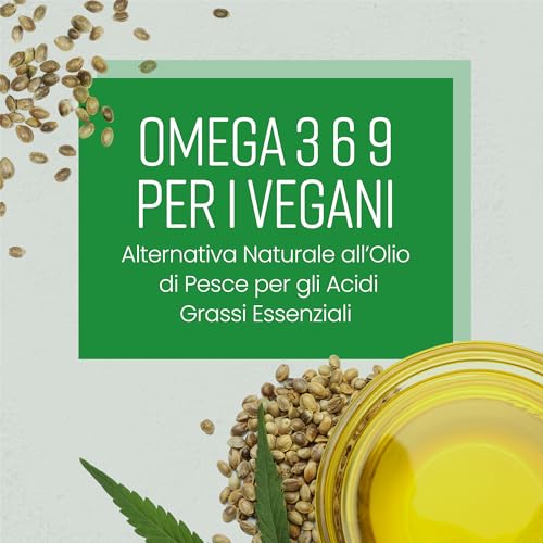Olio Di Canapa In Capsule | 210 Capsule - 2-3 Mesi | 100% Puro Grani Di Canapa Spremuti A Freddo | Ricco Di Omega 3, 6 E 9 | Vitabright Hemp Seed Oil - 3