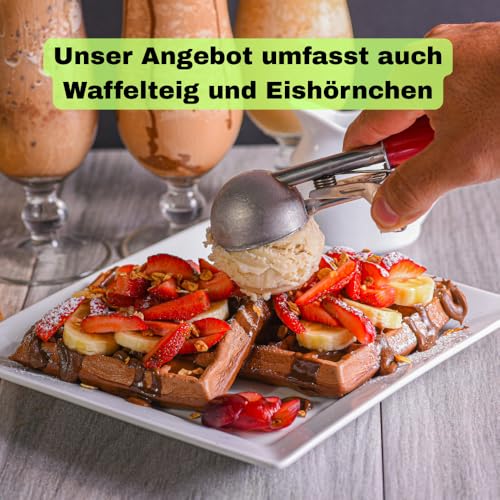 Bazko Erdbeere Eispulver für Eismaschine | Softeispulver Speiseeispulver 2 kg für 6 kg Eis | 1:2 | Nur Wasser Hinzufügen | Cremig & Ergiebig – Bild 8