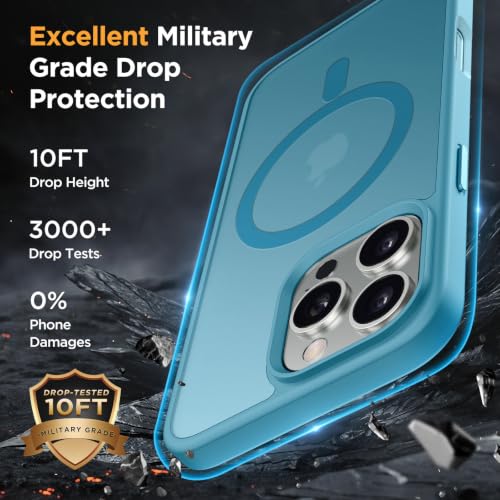 Image of Miracase Magnetic for iPhone 16 Pro Max Case, 6.9 inch, Slim, Teal | Compatible with MagSafe, Translucent Matte, Military-Grade Protection, Anti-Fingerprint, Shockproof Protective Phone Cover