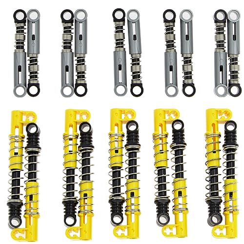 Technical Shock Absorber 6.5L - Hard Spring 731c07 (10 Pieces); 9.5L Shock Absorber Xtra Hard 95292c01 (10 Pieces) for Car Truck EV3 Mindstorm Compatible with Lego