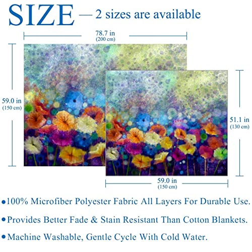 Couverture microfibre polaire 150x200 cm plaid daisy gerbera doux