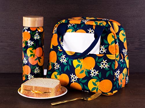 Steel Mill & Co Stainless Steel Insulated Water Bottle, 17 Oz Travel Tumbler With Lid, Cute Floral Reusable Metal Water Bottles, Orange Blossom #TOP3