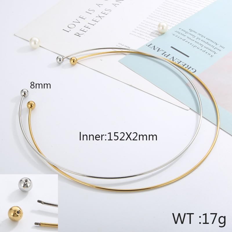 Collier ras du cou perles filetées JAJAFOOK pour pendentif - 2