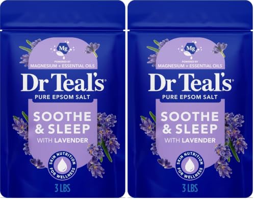 Dr Teal's Epsom Salt, Lavender, 3lbs, Pack of 2 | Soothe & Sleep...