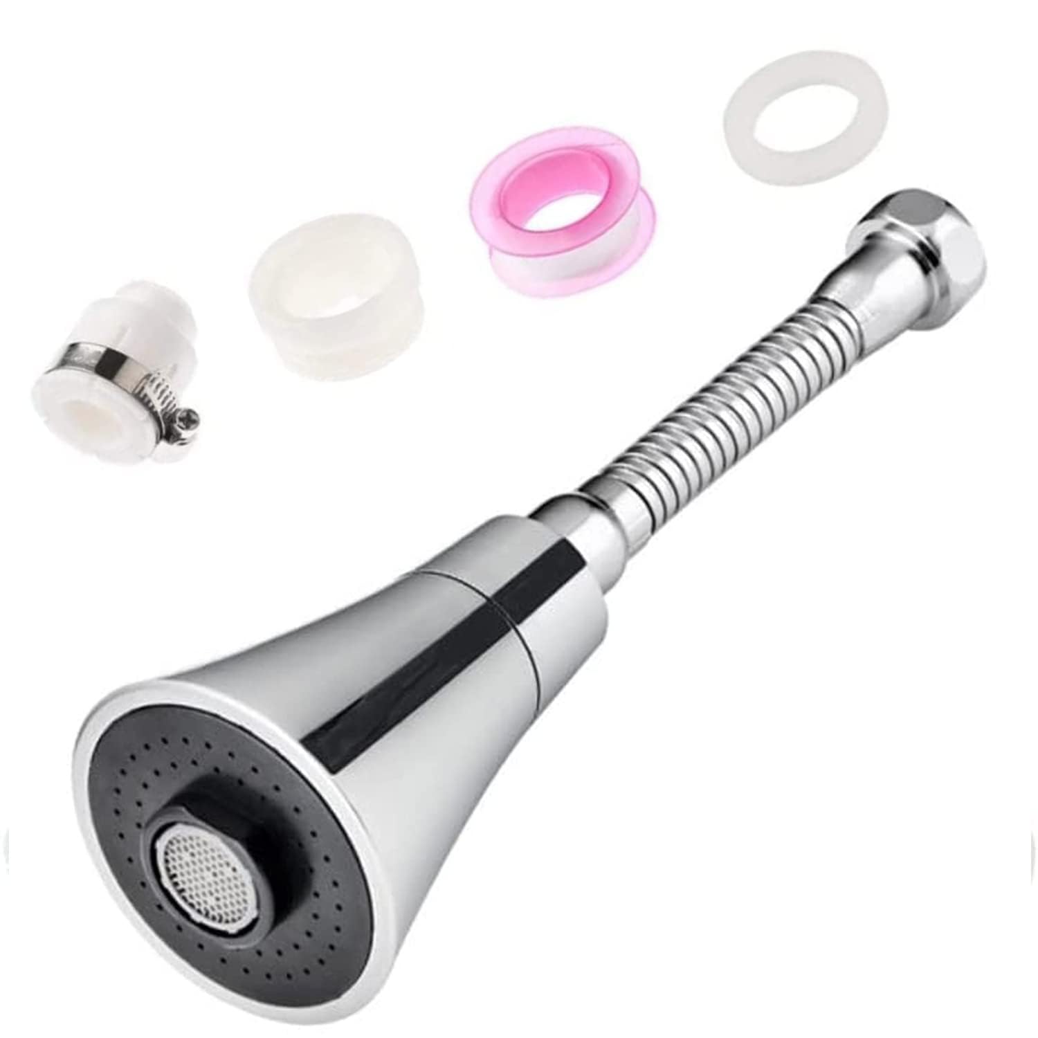 Netram Store 360 Degree Swivel Design Allows Free Rotation Easy Use In Any Direction Dual Water Modes Switch Between Soft Stream And Spray For Different Tasks (Faucet_E 12 Cm) 4