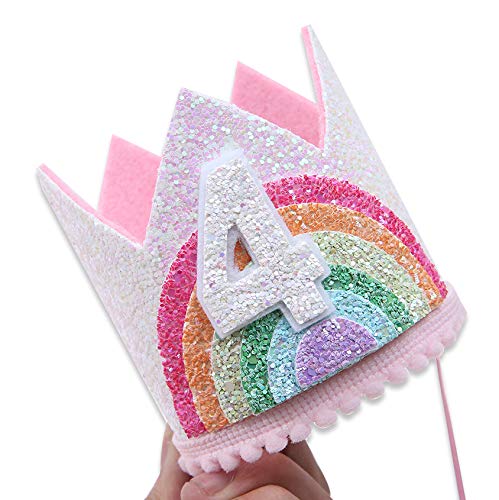 Birthday Rainbow Girl Crown, Birthday Hat For Event Party Supplies,Photo Props #TOP3