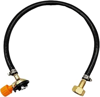 Adaptador Recarga Cartuchos - Accesorio Inflado Tanque | Conector Recarga | Kit Válvula Universal para Hornillo Camping, Conexión Gas Portátil, Construcción Aleación Cobre & Zinc, Manguera 50cm para S