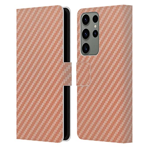 Étui portefeuille Samsung S23 Ultra fibre de carbone rose
