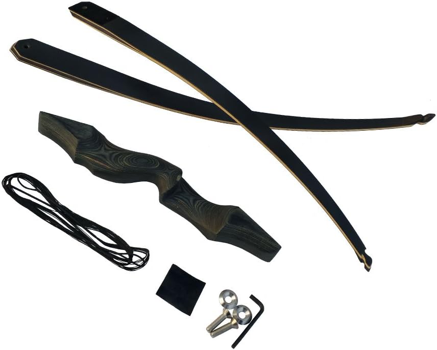 60" Archery Takedown Longbow and Arrow Set Adult Right Hand Hunting Wood Bow American Longbow 25-60Lbs Draw Weight