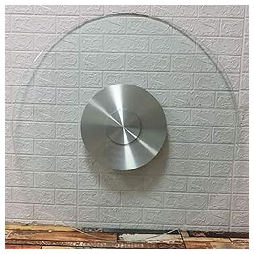 WY tempererat glas skivbord, Susan lat serveringsbricka, ?80/90/100/110/120 cm, aluminiumlegering bas, hotell/restaurang/hushåll stort runt bord 360 ° roterande bord