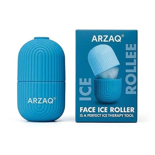 Ice Roller for Face with Scrubber | Ice Roller for Face | For Men & Women | Ice Cube Roller for Glowing Skin & Puffy Eyes | Reusable & Unbreakable (BLUE) (PURPL, 100ML)
