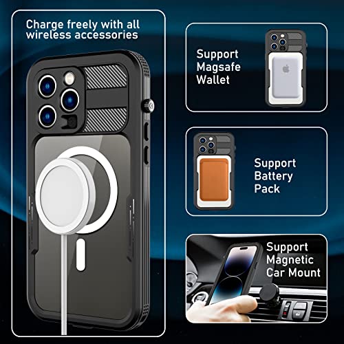 Alodrely Iphone 14 Pro Max Waterproof Case, Shockproof Dust-Proof Phone Case With Built In Screen Protector, Full Body Protective Case For Iphone 14 Pro Max 6.7 Inch 2022 (Black) #TOP4