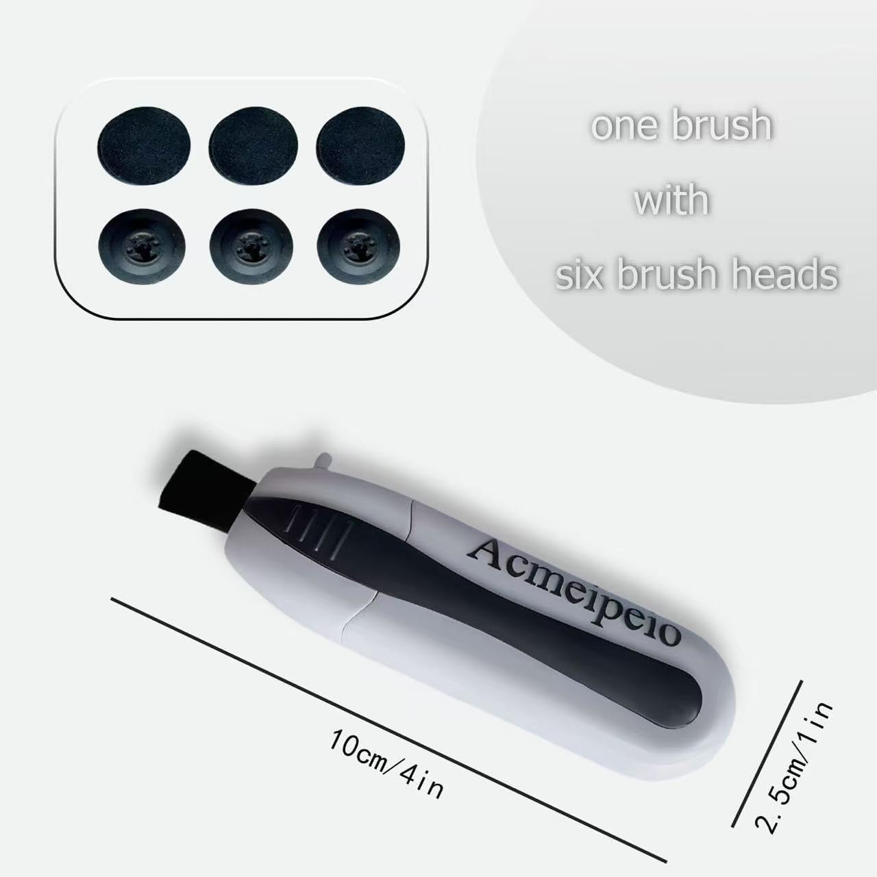Eyeglass Cleaner Kit, Portable Eyeglass Cleaner with Total 8 Replacement Pads, Reusable Mini Glasses Cleaners Brush for Travel Office School(White)