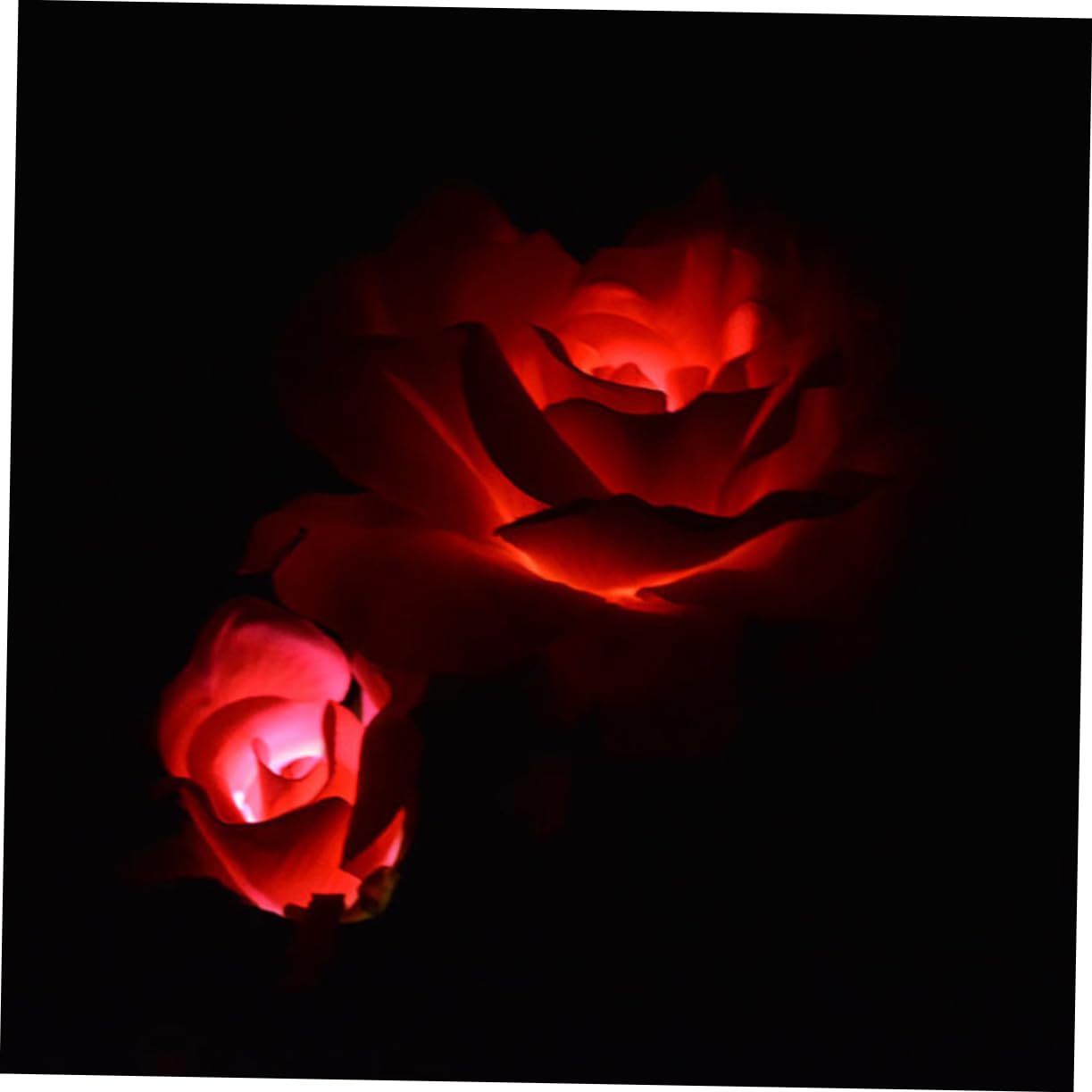 BESPORTBLE 2pcs Solar Garden Lights Led Rose Shape Solar Lights Outdoor Patio Fairy Garden Landscape Lamp