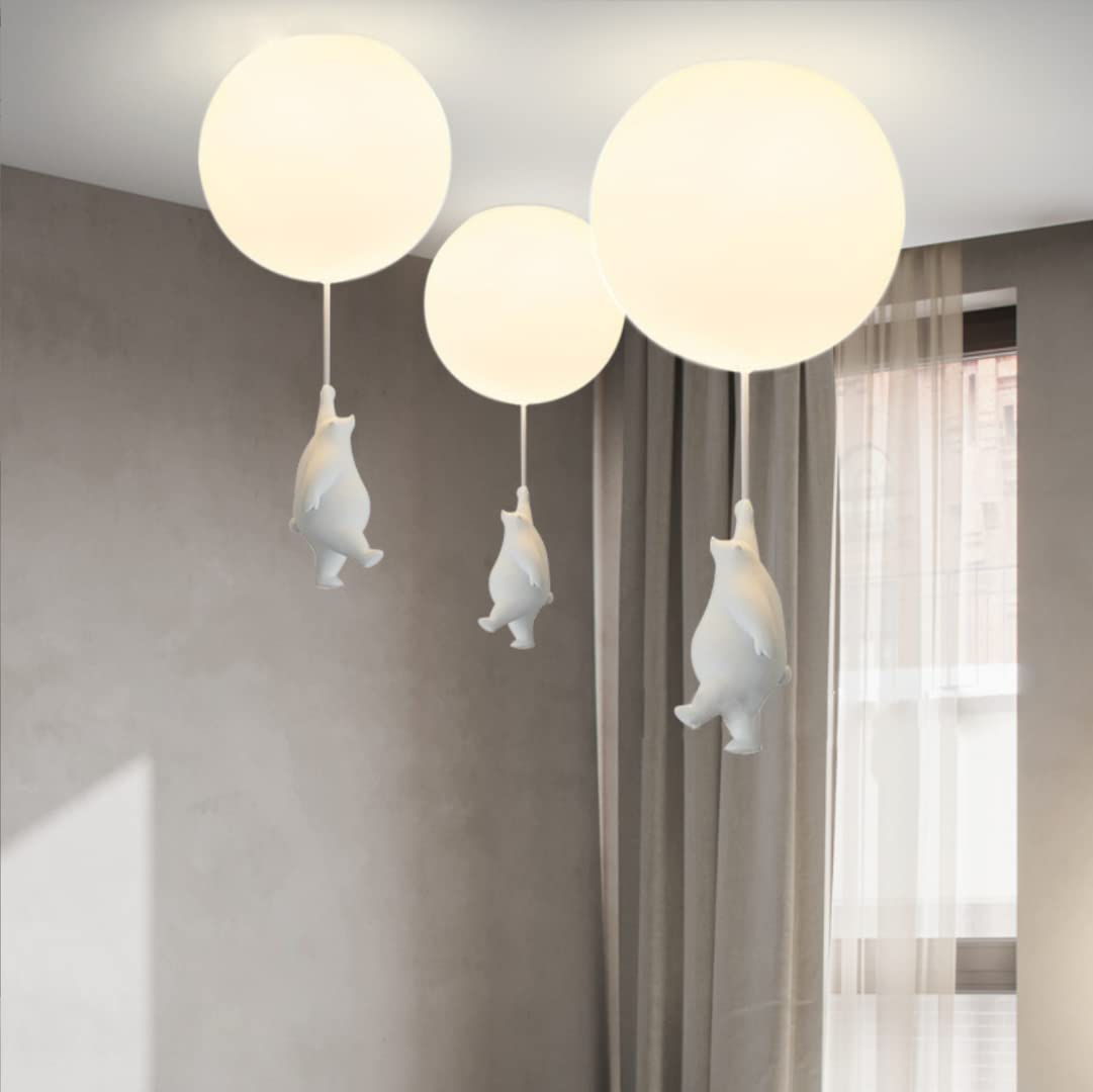 Plafoniera a LED a palloncino creativo con ciondolo a forma di orso polare Lampadario da soffitto per camera da letto per bambini adorabile per camera da letto, camera dei bambini