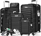 KESSER® Set di 4 valigie rigide, valigia da viaggio, set valigia trolley incl. bilancia p...