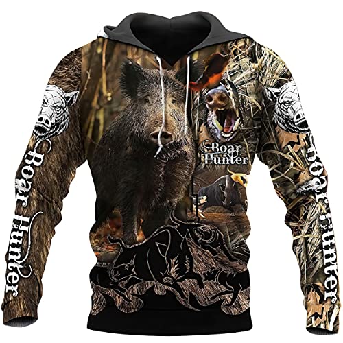SWAG HIPSTER Hoodie Sweatshirt Boar Hunter Camo 3D Long Sleeve Shirts (2XL, Hoodie)