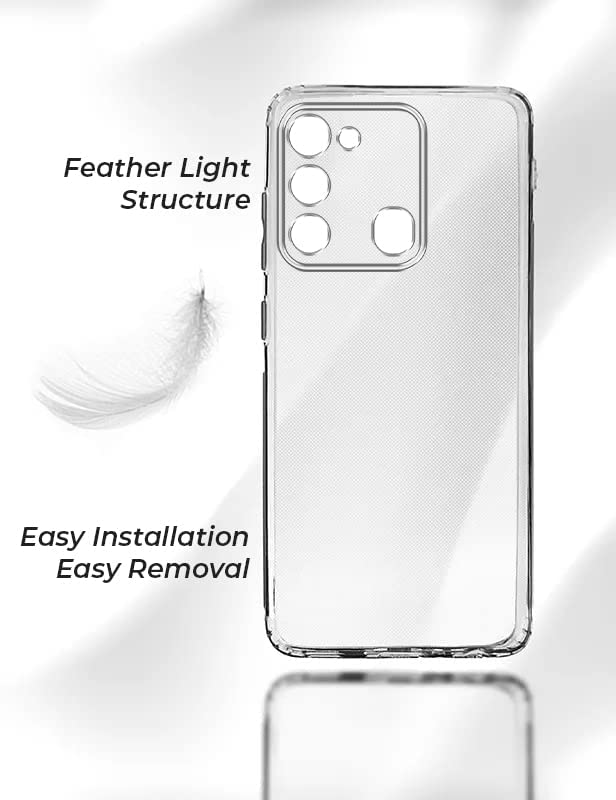 Image of Jkobi Silicone Back Cover Case for Tecno Spark 9 (Clear Shockproof Case with Camera Protection | Soft and Flexible | Transparent)