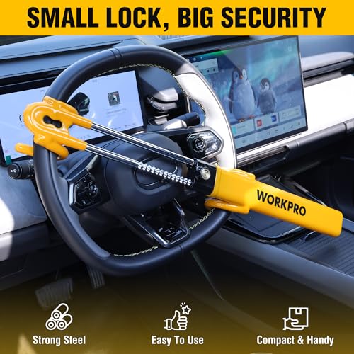 WORKPRO Heavy-Duty Steering Wheel Lock