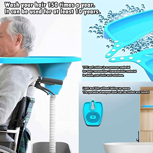 Lavatório para Cabelos, cabelo portátil dobrável com mangueira telescópica e tubo drenagem, Bandeja