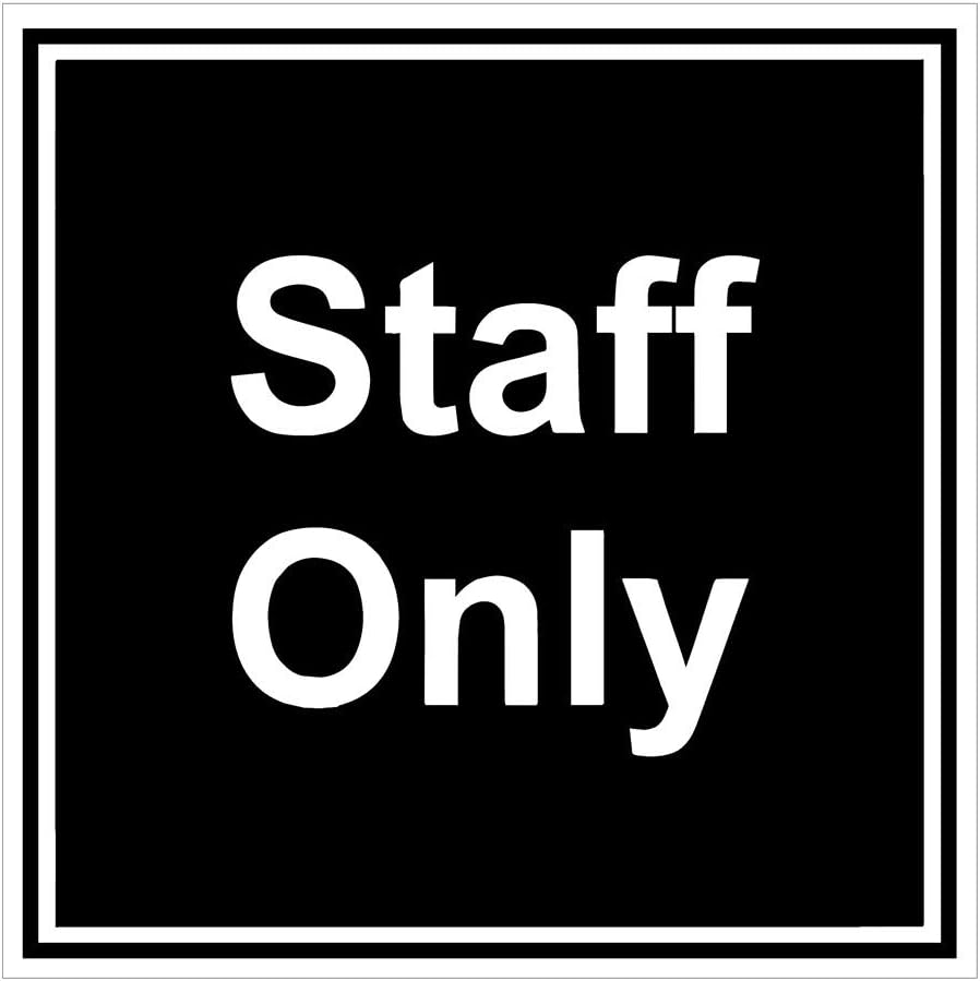 999Store office supplies sunboard staff only sticker signage sign board black (15X15 Cm)