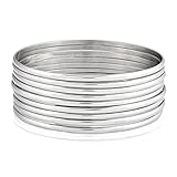West Coast Jewelry | ELYA Women's Stainless Steel 9-Piece Stackable Bangle Bracelets (Inner Circumference 7.5 inches)