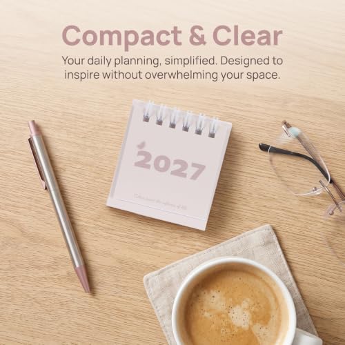 DIYEAH Calendrier Sous-main 2027 : Agenda Scolaire Annuel 2027 - Calendrier de Table Portable - Reliure Spirale Double pour La Maison, Le Bureau, La Résidence Étudiante Et L'école – vue 3