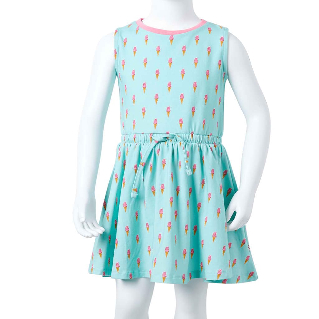 Vestito da bambina senza maniche con coulisse, scollo rotondo, in cotone, taglia 140, per feste estive, matrimoni, compleanni, vita quotidiana, feste