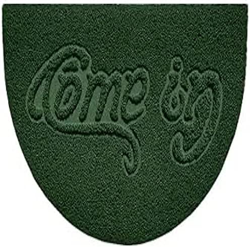 Nicoman Embossed Halfmoon Half Circle Door Mat Dirt-Trapper Jet-Washable Doormat 70x44cm (Grey, HEART Shape) - Use Indoor or Sheltered Outdoor