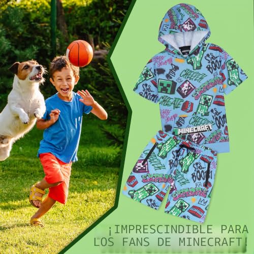 Sudadera con capucha Minecraft de manga corta para evitar el calor en verano 2