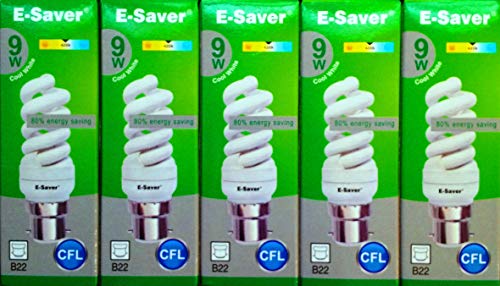 Confezione da 1/5/10 e-saver 9 W = 50 W, bianco