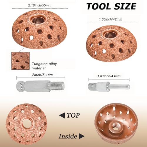Image of Tire Patch Repair Tools Tire Patch Kit, Tire Repair 42mm 55mm Tungsten Steel Buffing Wheels with Tire Patch Roller Tire Inner Liner Scraper for Car Truck Motorcycle Bike