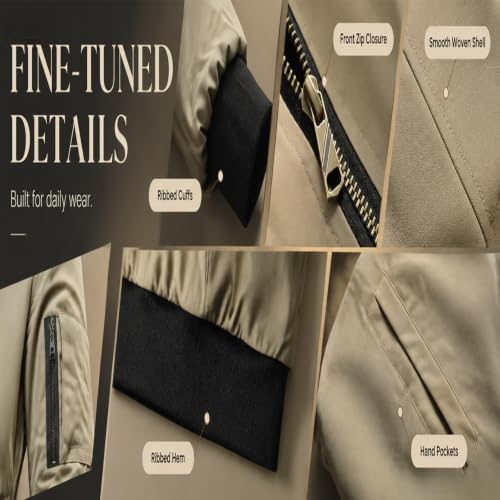 Carydety Mens Jacket windbreaker Jackets Fall Winter Bomber Hooded Jacket - image 4