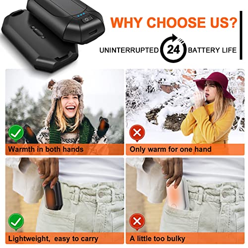 Rechargeable Hand Warmer, 2 Packs Electric Hand Warmers, Portable USB Hand Warmer Pocket Size for Women Heat Therapy - Image 3