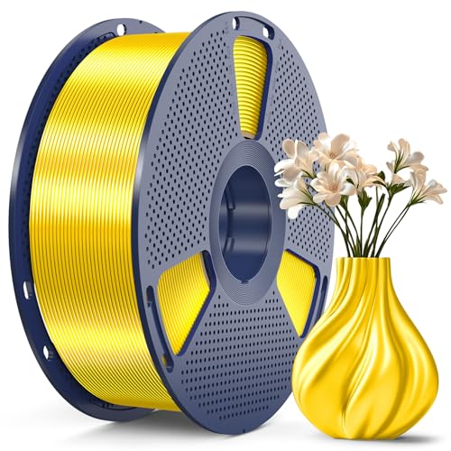 Image of SUNLU 3D Printer Silk Filament,Shiny Silk PLA Filament 1.75mm, Smooth Silky Surface, Great Easy to Print for 3D Printers, Dimensional Accuracy + /- 0.02mm, Silk Yellow 1KG