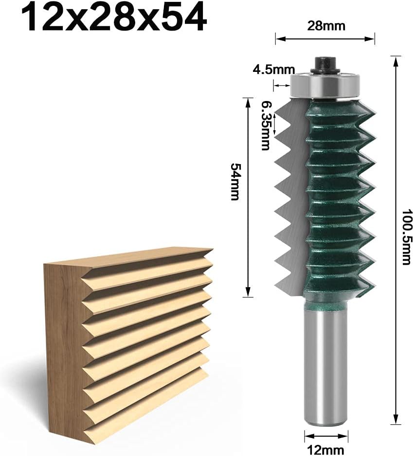 Drill Bit 1PC 12MM Shank Milling Cutter Wood Carving Raised panel"V"joint Bits Finger Joint Glue Milling Cutter Tenon