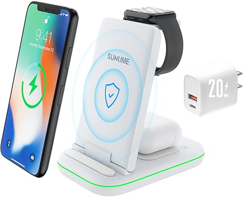 Cargador inalámbrico plegable 3 en 1, cargador portátil para viajes, compatible con iPhone 15 14 13 12 11 ProMaxXRX, para Apple WatchiWatch 8 7 6 SE