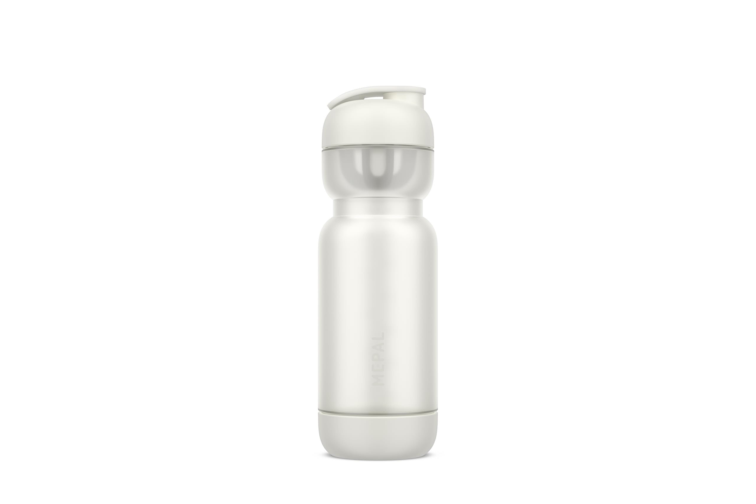 Mepal Shaker Sport, Leakproof, Includes Mixer and Measurements, Easy-clean with Bottem Lid, Protein Shaker, 800 ml, Ceramic white
