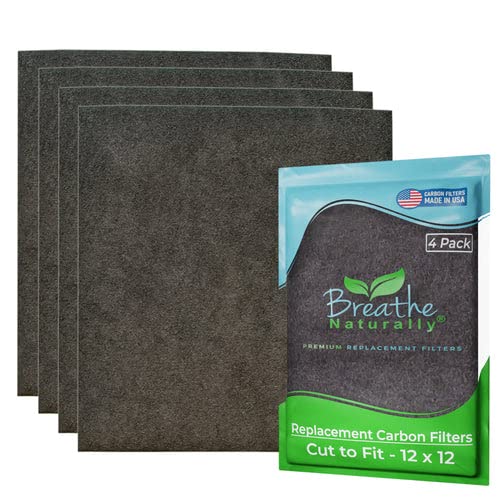 Breathe NaturallyActivated Carbon Prefilter 12" x 12" - 4 Pack - Extra Thick Carbon