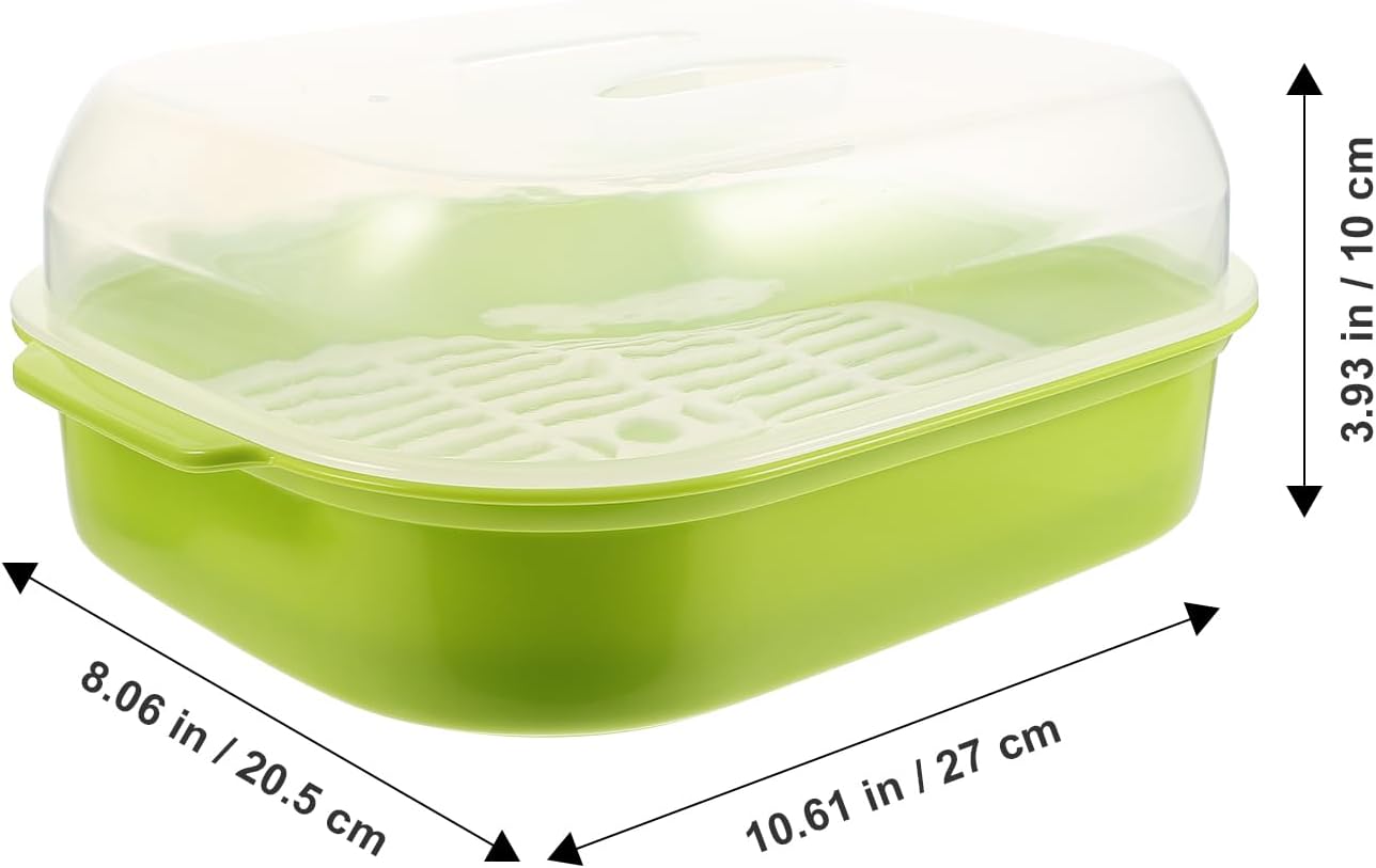 Hemoton Microwave Steamer for Vegetables and Dim Sum 10.6 Inch Microwave Cooking Basket with Lid Kitchen Steam Cooker for Healthy Meal Preparation