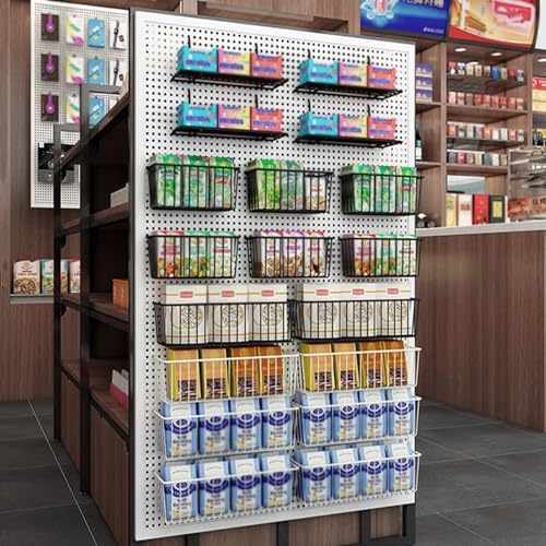Kit de panneau perforé modulaire en métal pour agencement mural durable - 2